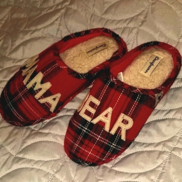MAMA Bear Dearfoams plaid slippers - Picture 2 of 7